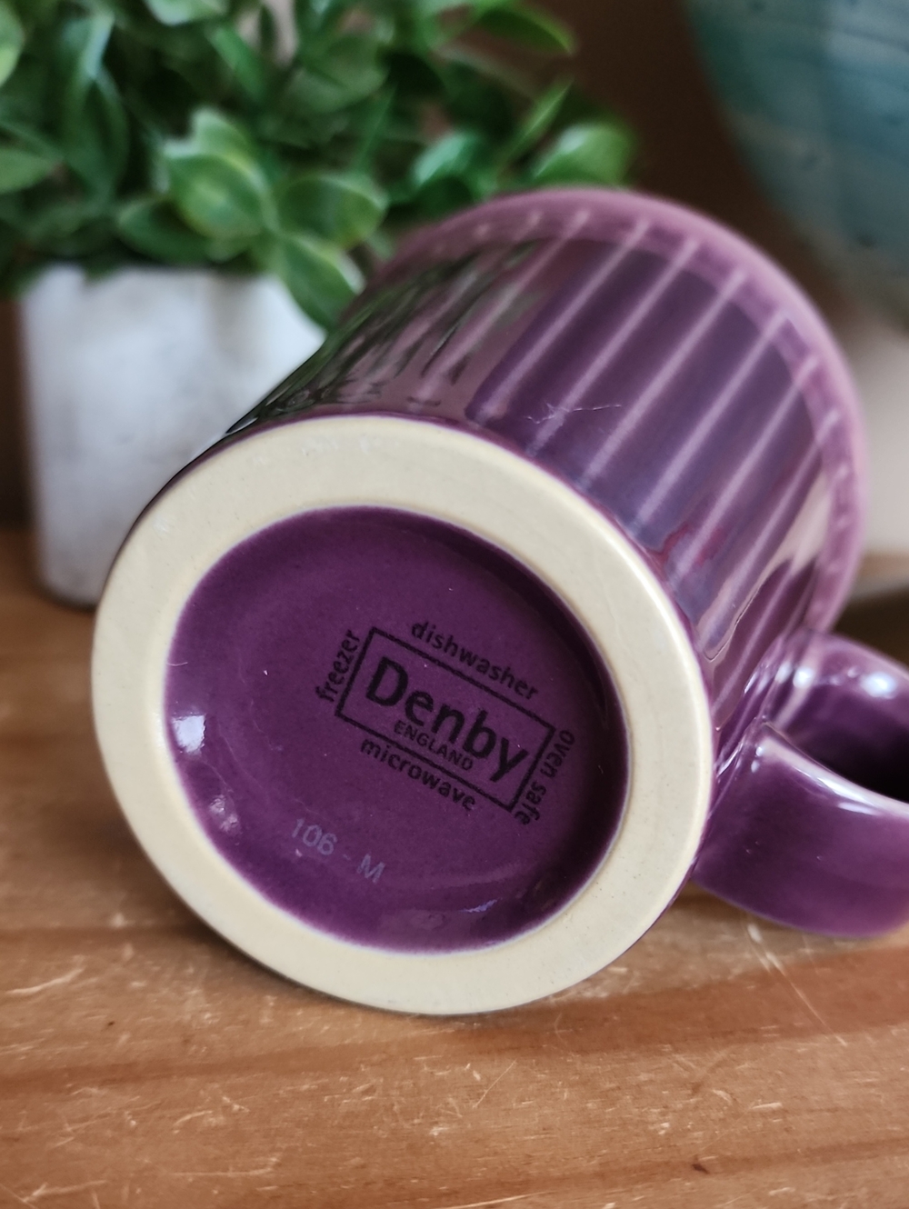 Purple Ribbed Ceramic Mug - Home Dining - Picture 6 of 11